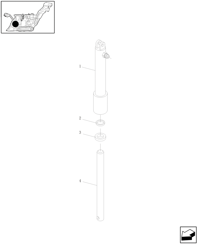 Схема запчастей Case IH A4000 - (B02.04[01]) - HYDRAULIC CYLINDER (HEIGHT INDICATOR) Hydraulic Components & Circuits