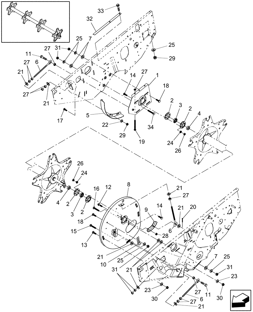 Схема запчастей Case IH HDX162 - (20.13.01[1]) - REEL MOUNTING (58) - ATTACHMENTS/HEADERS