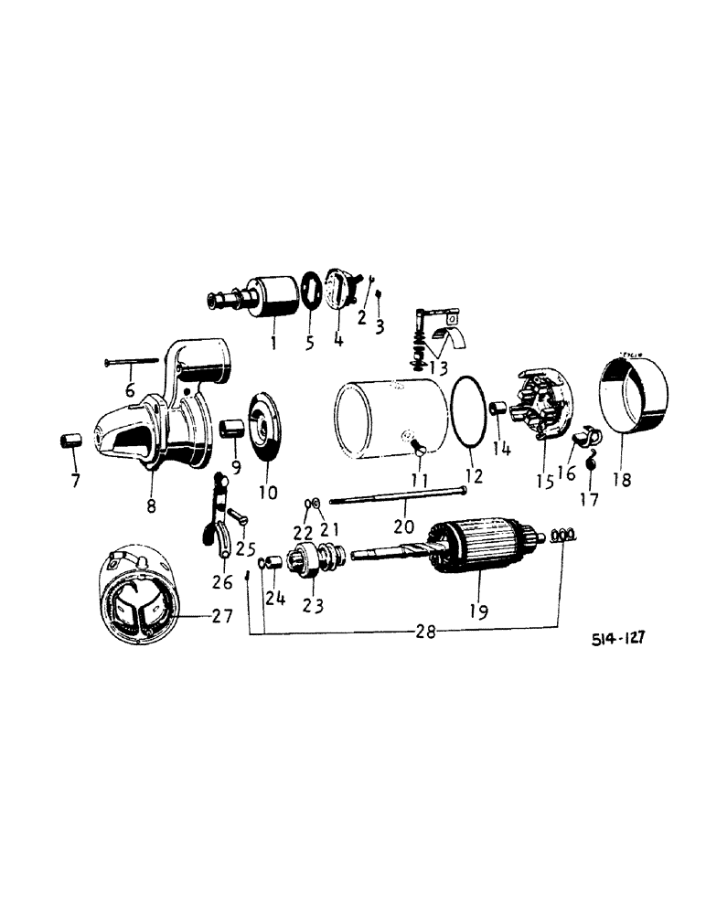 Схема запчастей Case IH 385 - (08-04) - ELECTRICAL, CRANKING MOTOR, BOSCH (06) - ELECTRICAL