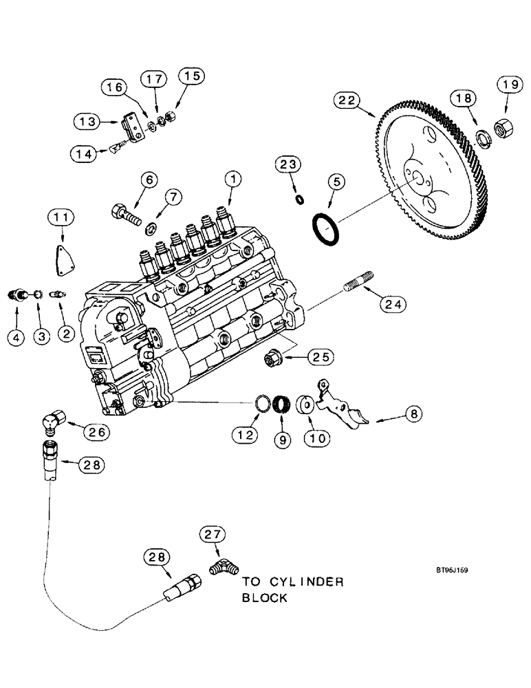 Схема запчастей Case IH 2166 - (3-06) - FUEL INJECTION PUMP AND DRIVE, 6T-830 ENGINE, PRIOR TO COMBINE P.I.N. JJC0180000 (02) - FUEL SYSTEM