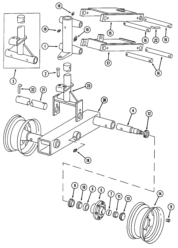 Схема запчастей Case IH 800 - (9-07) - LAND WHEEL, FOR 14 AND 16 FURROW (09) - CHASSIS/ATTACHMENTS