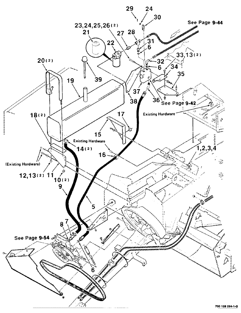 Схема запчастей Case IH 8545 - (9-40) - HYDRAULIC DRIVE AND CONTROL ASSEMBLY - FRONT (GEAR PUMP) Decals & Attachments