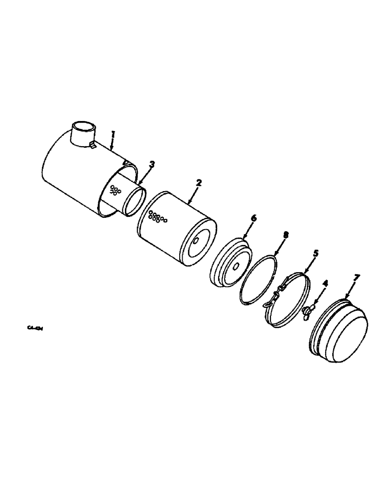 Схема запчастей Case IH 815 - (E-06) - FUEL SYSTEM, AIR CLEANER ASSYEMBLY, DONALSON (02) - FUEL SYSTEM