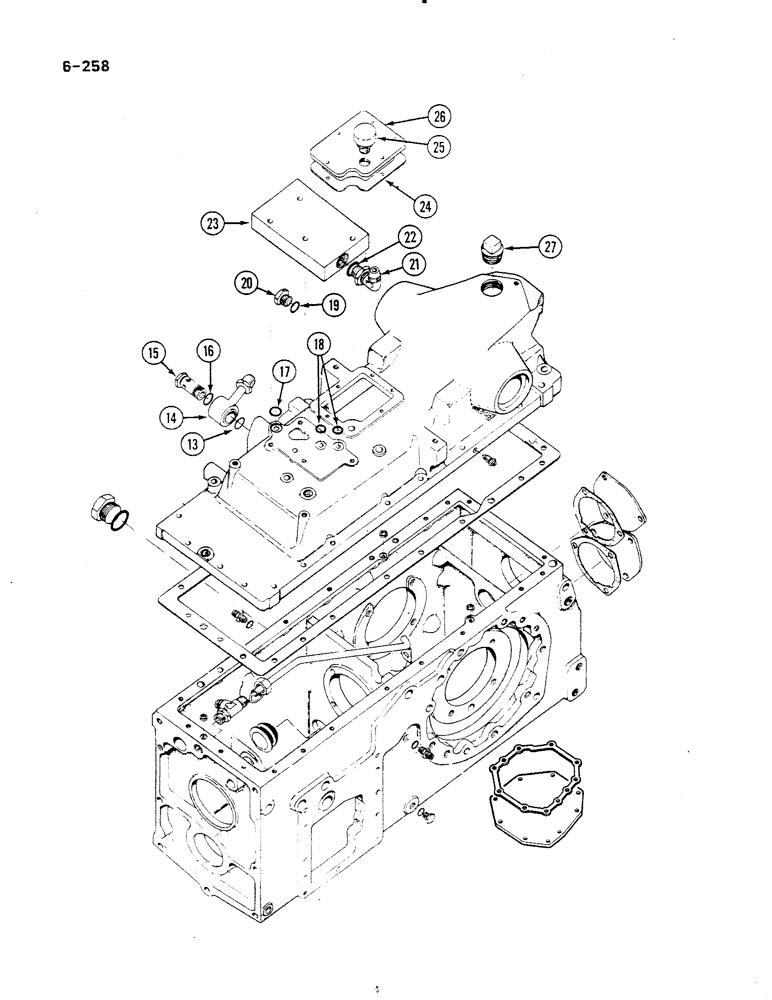 Схема запчастей Case IH 485 - (6-258) - REAR FRAME, COVER AND CONNECTIONS (CONTD) (06) - POWER TRAIN