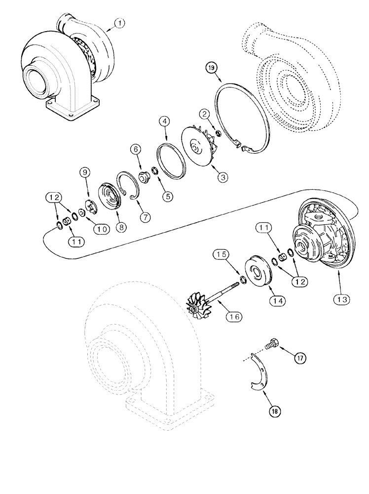 Схема запчастей Case IH MX110 - (02-20) - TURBOCHARGER (02) - ENGINE