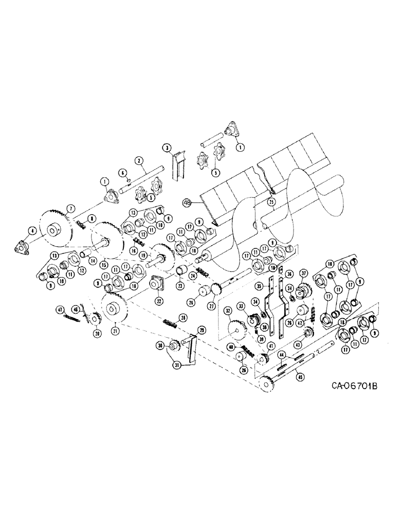 Схема запчастей Case IH 130 - (H-03) - AUGER AND DRIVES 