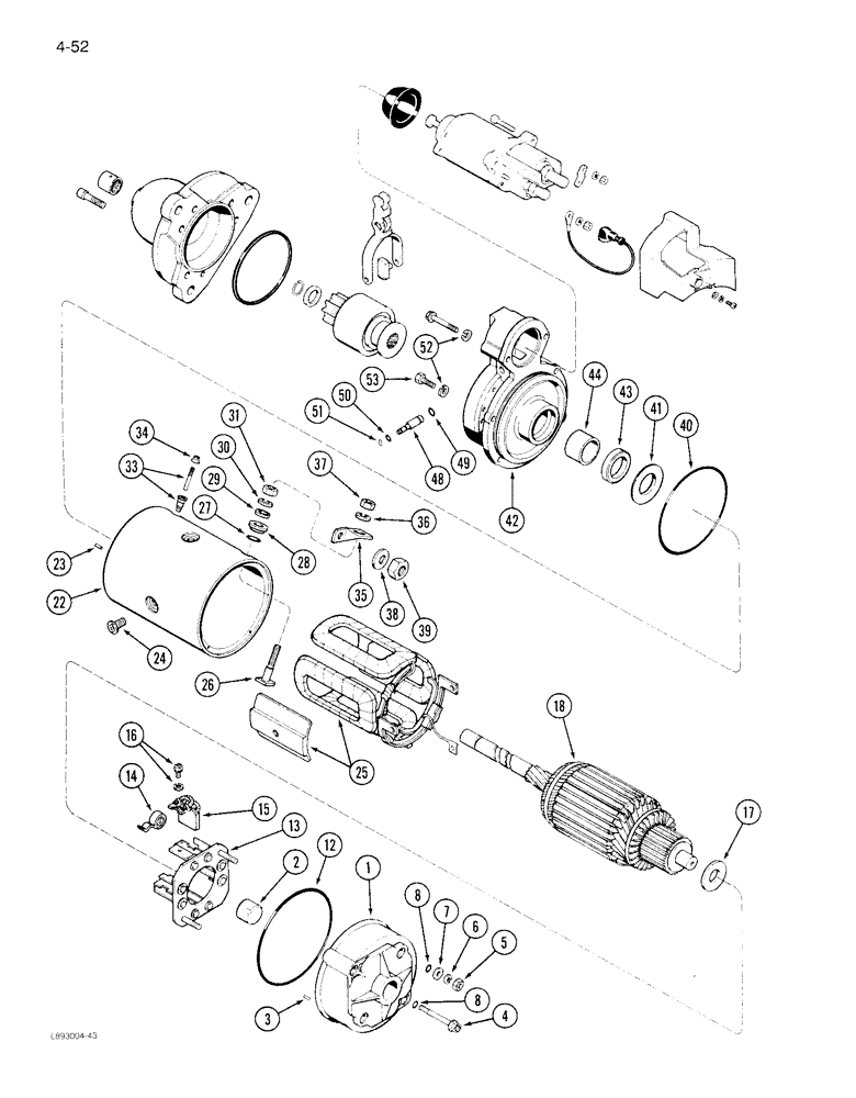 Схема запчастей Case IH 1844 - (4-52) - STARTER ASSEMBLY (06) - ELECTRICAL SYSTEMS