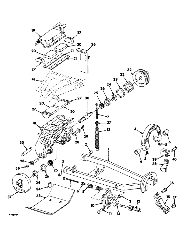 Схема запчастей Case IH 200 - (F-04) - COUPLING FRAME, PENDULUM HOUSING AND RELATED PARTS 