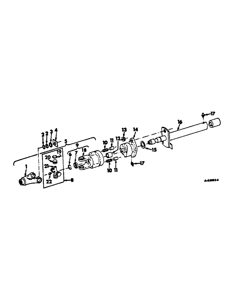 Схема запчастей Case IH 616 - (B-19) - POWER TRAIN, DRUM DRIVE FRONT HALF SHAFT, HYDROSTATIC DRIVE (03) - POWER TRAIN