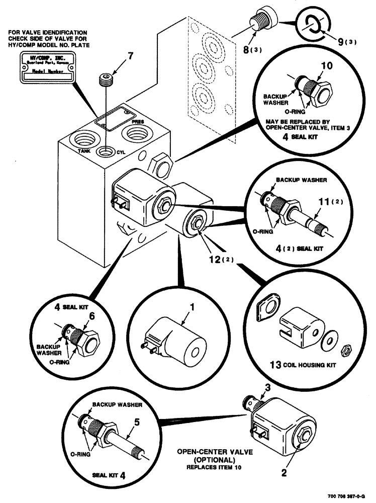 Схема запчастей Case IH 8575 - (08-004) - HYDRAULIC CONTROL VALVE ASSEMBLY (BALE DENSITY), 700706387 VALVE ASSEMBLY COMPLETE (07) - HYDRAULICS