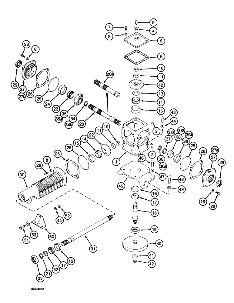 Схема запчастей Case IH 2055 - (9A-24) - GEARBOX DRUM NUMBER 2, 4 ROW WIDE, DRUM NUMBER 2, 5 ROW NARROW) (13) - PICKING SYSTEM