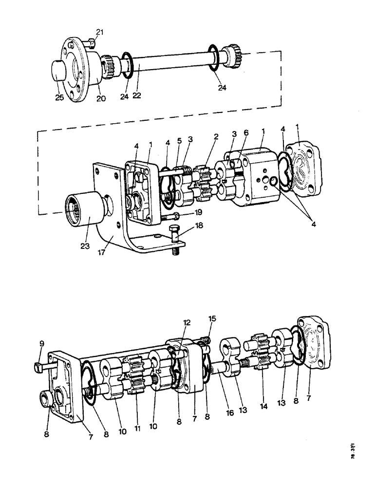 Схема запчастей Case IH 1212 - (E18) - SELECTAMATIC HYDRAULIC SYSTEM, HYDRAULIC PUMP, 1210 AND 1212 TRACTORS (07) - HYDRAULIC SYSTEM