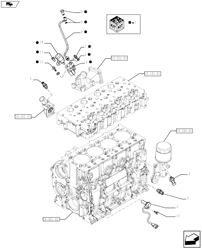 Схема запчастей Case IH F5AE5484A A002 - (55.414.01) - DIAGNOSTIC SENSOR (5801466986) (55) - ELECTRICAL SYSTEMS