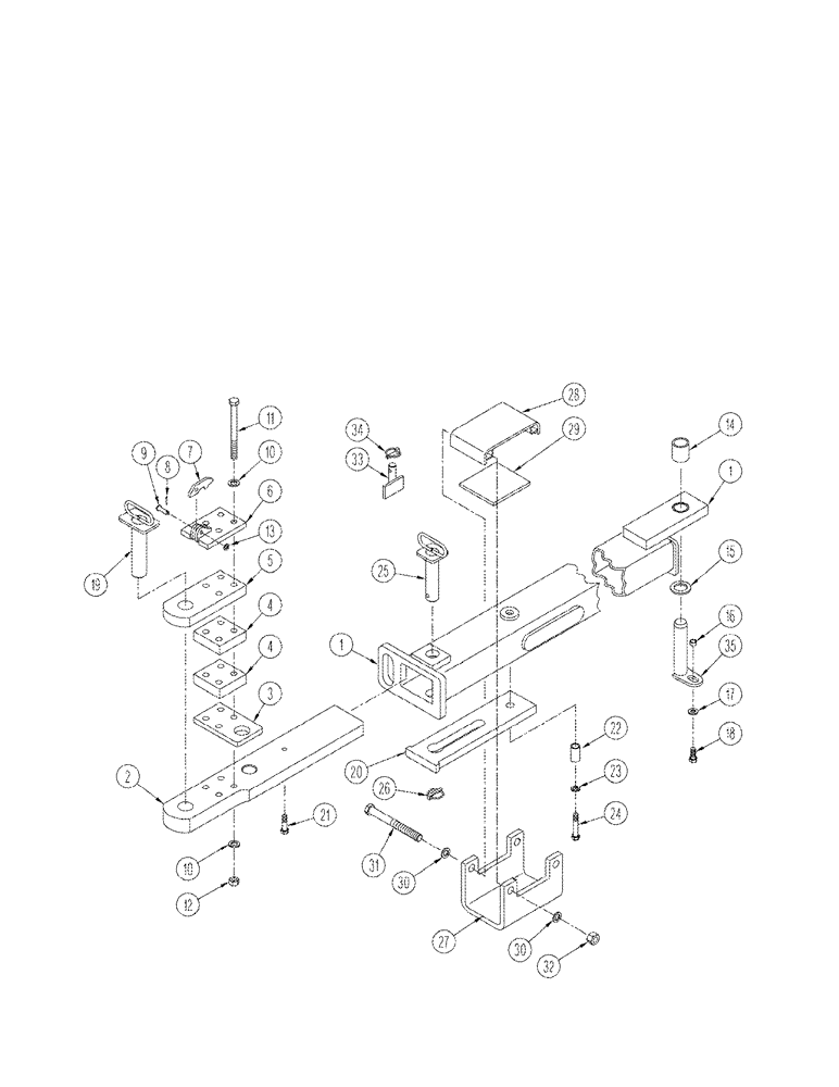 Схема запчастей Case IH STX375 - (09-08) - DRAWBAR HEAVY DUTY WITH THREE POINT HITCH (09) - CHASSIS/ATTACHMENTS