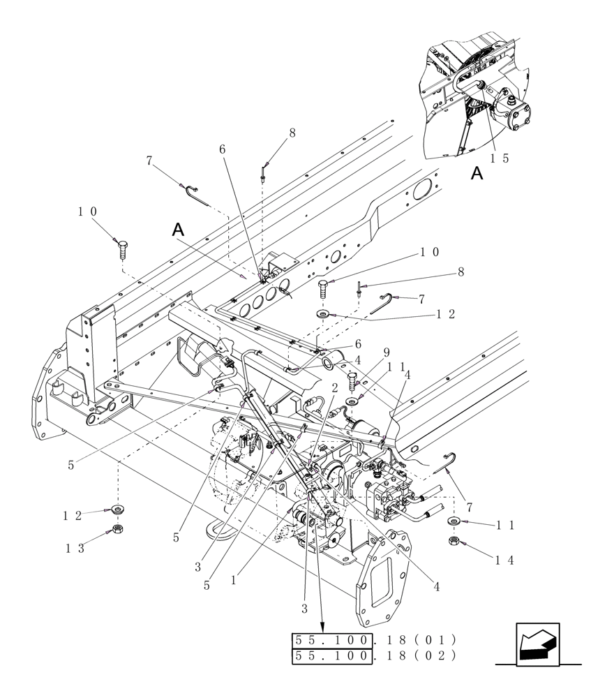 Схема запчастей Case IH 8010 - (55.100.13[01]) - WIRE HARNESS, FRONT, LOWER FRAME - 7010/8010 (55) - ELECTRICAL SYSTEMS