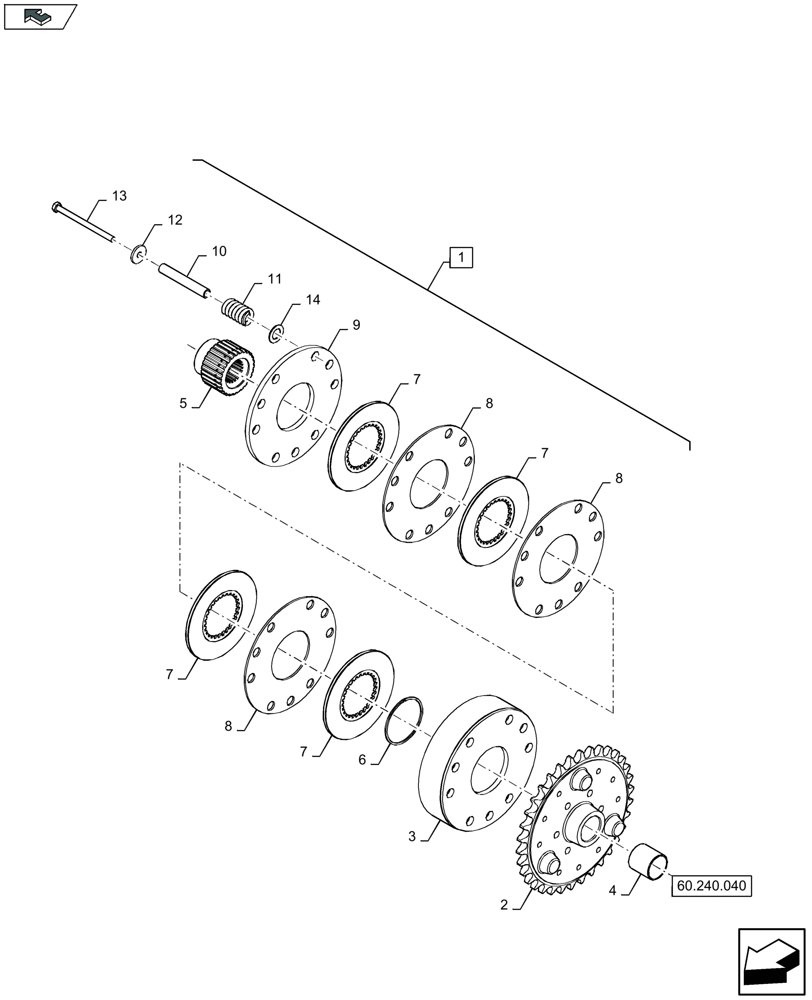 Схема запчастей Case IH LB324S - (60.240.050) - PACKER CLUTCH - C150 (60) - PRODUCT FEEDING