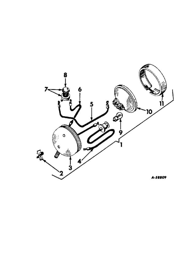 Схема запчастей Case IH 340 - (083[A]) - ELECTRICAL SYSTEM, COMBINATION REAR LIGHT-SEALED BEAM 340 SERIES (06) - ELECTRICAL SYSTEMS