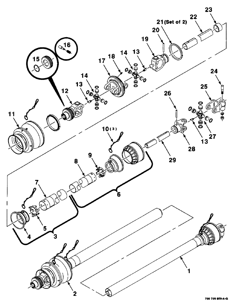 Схема запчастей Case IH 8465T - (2-02) - IMPLEMENT DRIVELINE ASSEMBLY, BONDIOLI, SERIAL NUMBER CFH0074001 THROUGH CFH0074855 Driveline