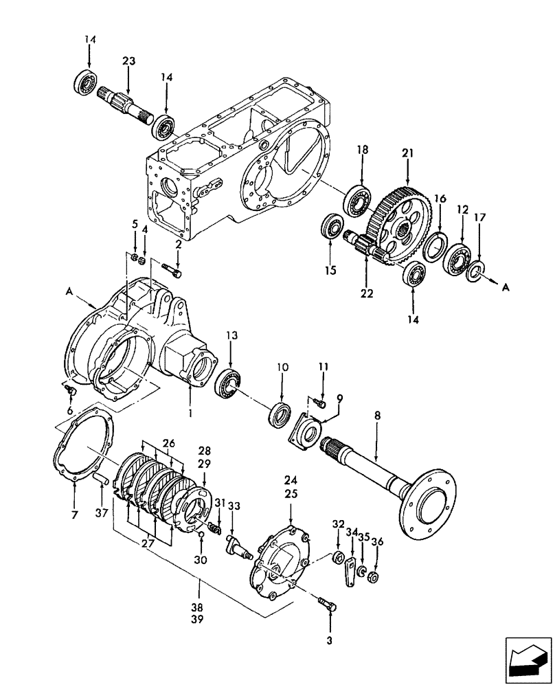 Схема запчастей Case IH DX55 - (05.02) - BRAKE & WHEEL SHAFT CASE (05) - REAR AXLE