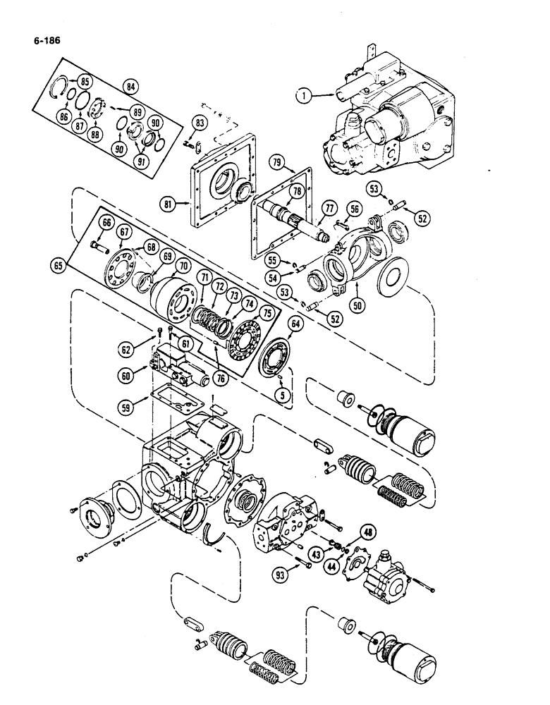 Схема запчастей Case IH 782 - (6-186) - HYDROSTATIC PUMP, MACHINES BUILT 1979 AND AFTER (03) - POWER TRAIN