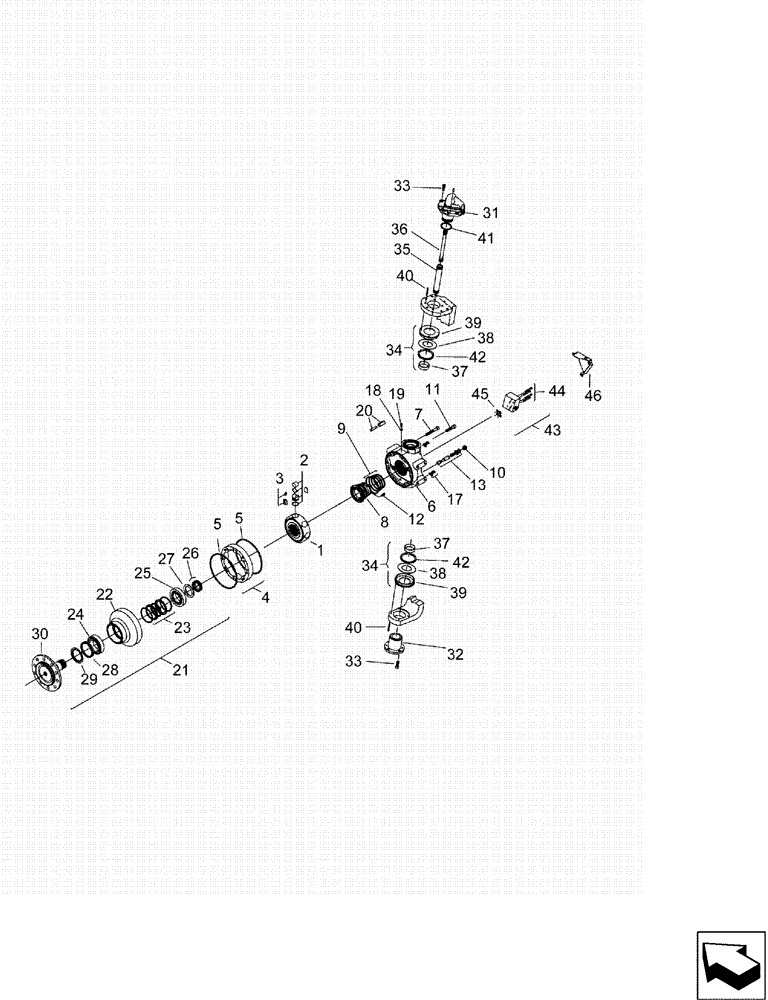 Схема запчастей Case IH 6130 - (44.200.20) - MOTOR, HYDRAULIC, 1260 CC, REAR POWER GUIDE AXLE - 7088 (44) - WHEELS