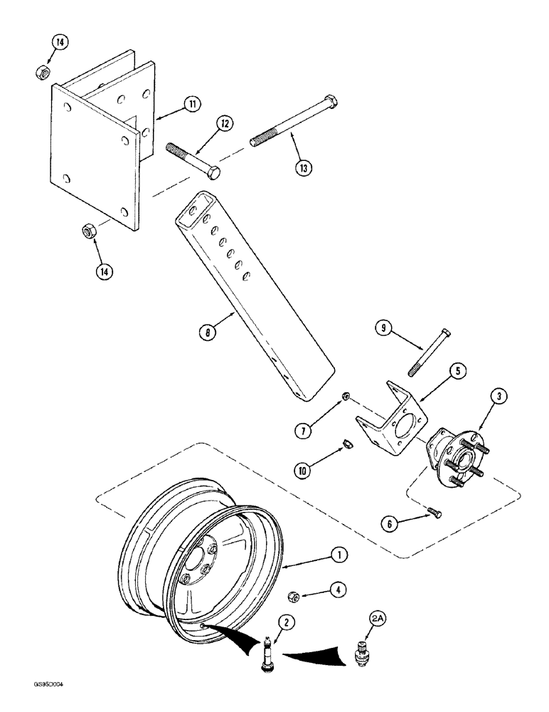 Схема запчастей Case IH 184 - (9-10) - CARRYING WHEEL 
