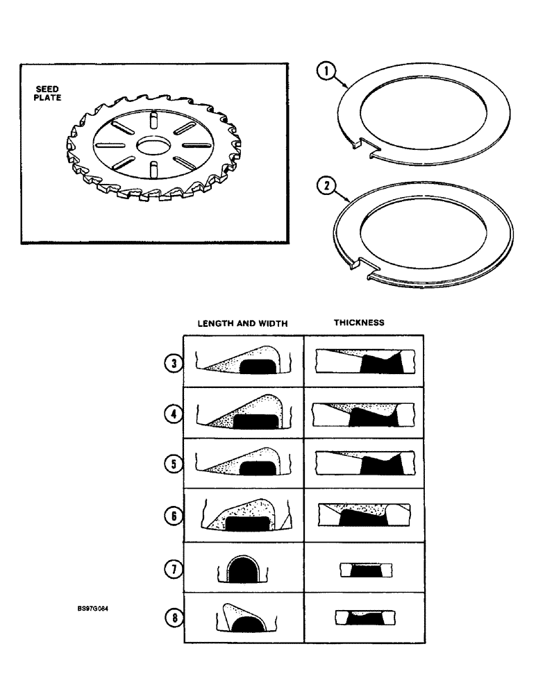 Схема запчастей Case IH 900 - (9-146) - SEED PLATES, COTTON PLATES FOR CORN AND BEET PLANTING HOPPER BOTTOM ACID DELINTED SEED (09) - CHASSIS/ATTACHMENTS