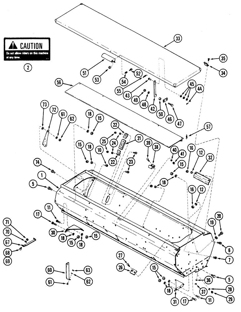 Схема запчастей Case IH 5300 - (9-028) - GRAIN AND FERTILIZER HOPPER, 20X8 AND 16X10 (09) - CHASSIS