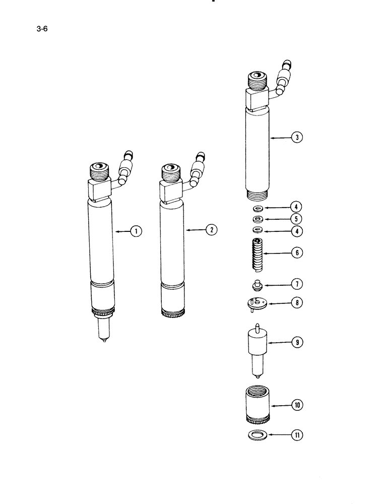 Схема запчастей Case IH 1670 - (3-06) - INJECTION NOZZLE, DTI466C ENGINE (02) - FUEL SYSTEM