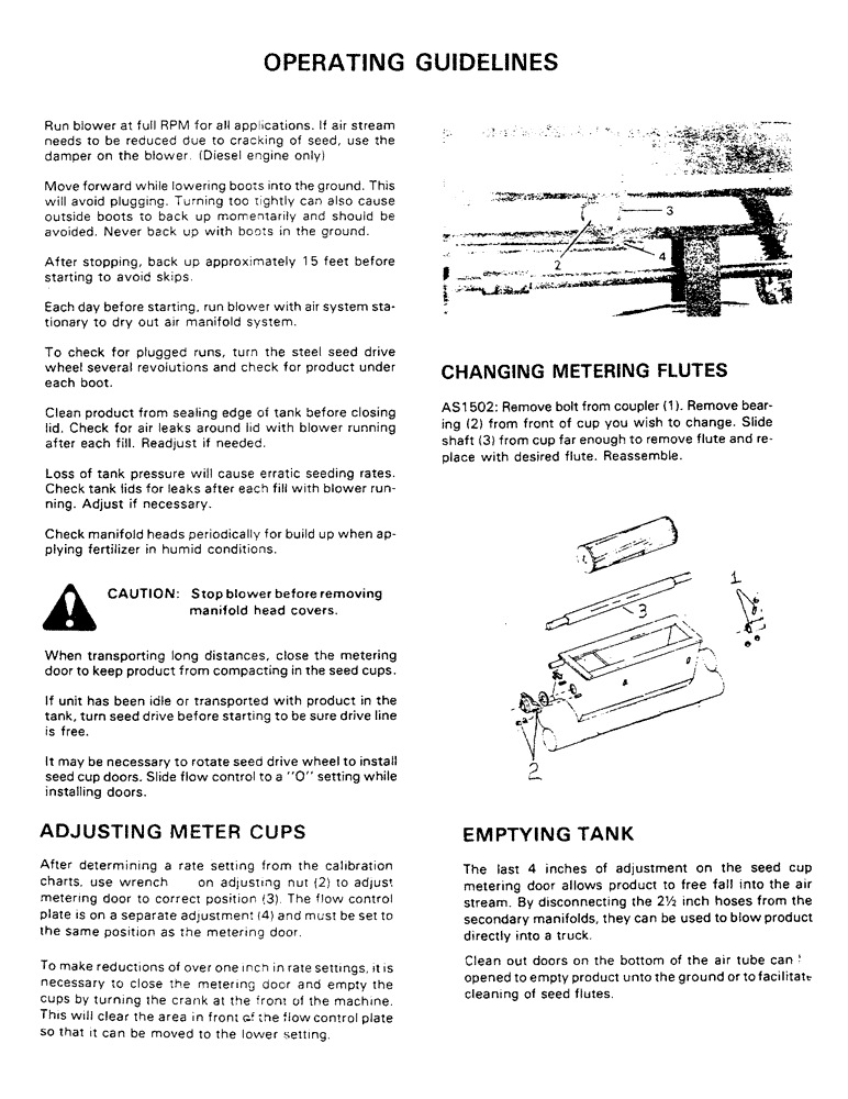 Схема запчастей Case IH 1002 - (12) - OPERATING GUIDELINES 