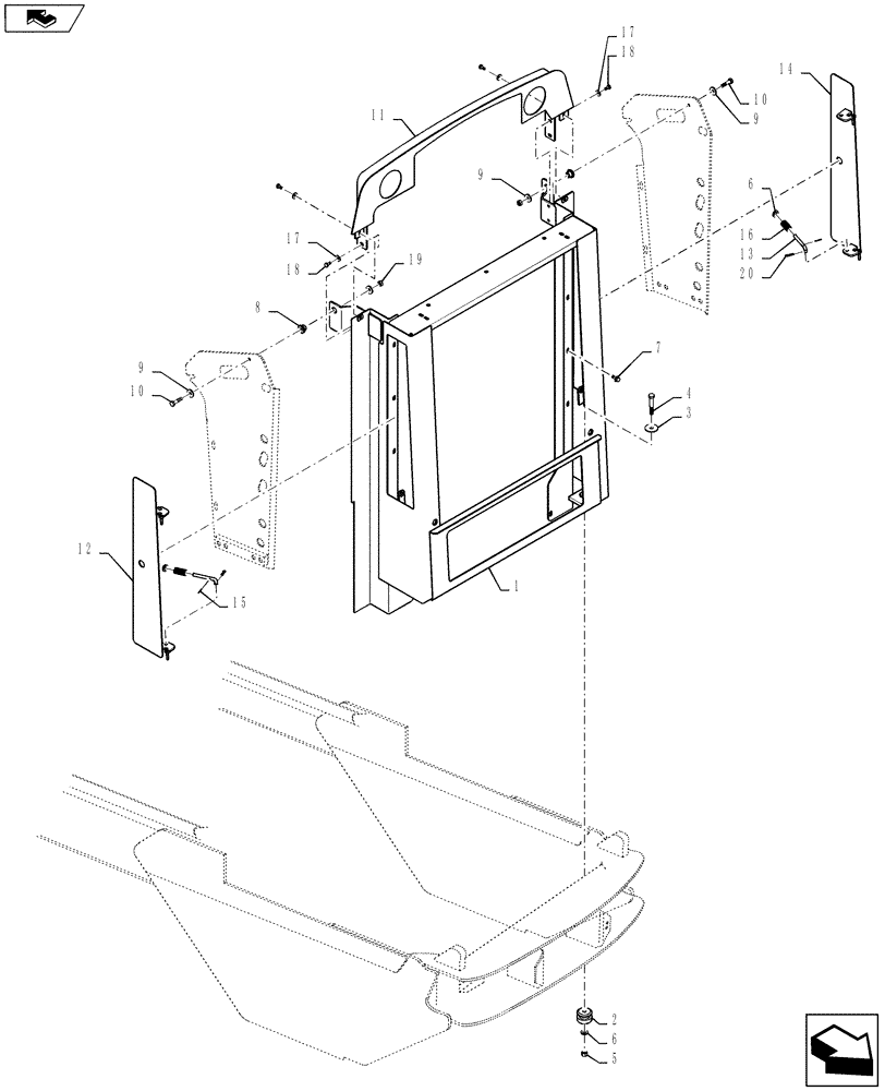 Схема запчастей Case IH TITAN 4530 - (10.406.02) - RADIATOR MOUNTING (10) - ENGINE