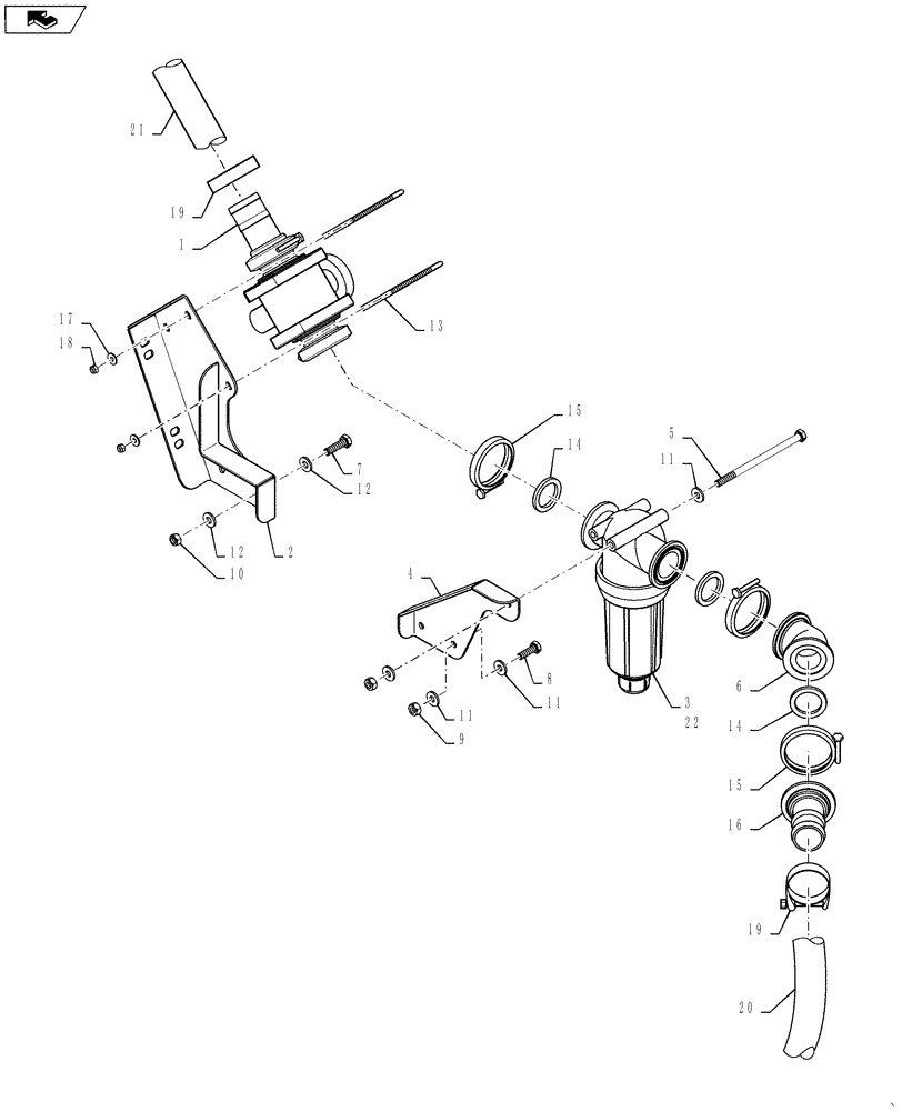 Схема запчастей Case IH 4420 - (09-009) - STRAINER GROUP Liquid Plumbing