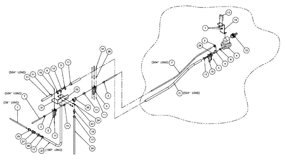 Схема запчастей Case IH FLX610 - (05-007) - FOAM DELIVERY, 70 BOOM Liquid Plumbing