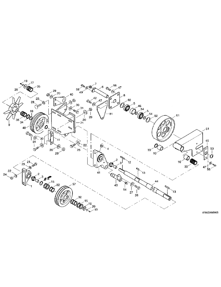 Схема запчастей Case IH 8790 - (061) - RADIATOR SYSTEM, FAN COUNTERSHAFT (10) - ENGINE