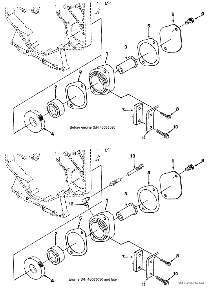 Схема запчастей Case IH SPX3200 - (03-021) - FRONT GEAR TRAIN ACCESSORY DRIVE (01) - ENGINE