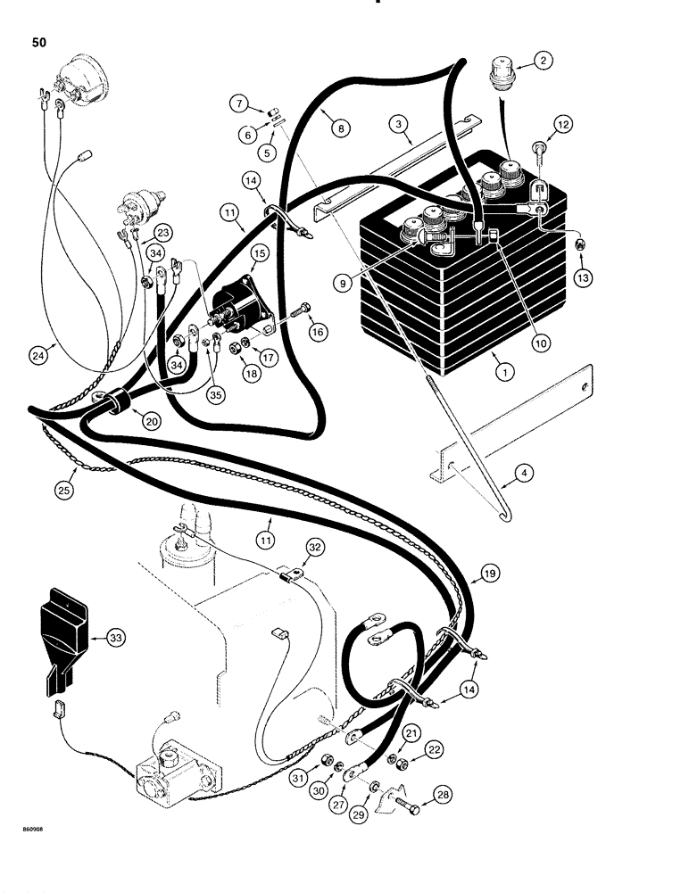 Схема запчастей Case IH 1816C - (050) - ELECTRICAL WIRING AND BATTERY (04) - ELECTRICAL SYSTEMS