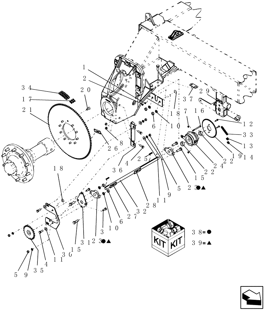 Схема запчастей Case IH ADX3380 - (L.10.F[01]) - MECHANICAL DRIVE - FROM AXLES (BSN CBJ0005318) L - Field Processing