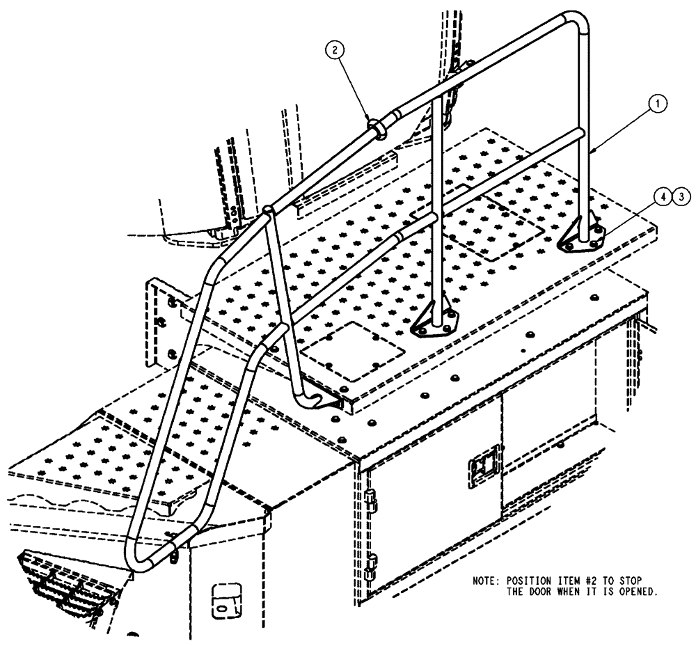 Схема запчастей Case IH FLX3510 - (04-009) - HANDRAIL GROUP, ONE-PIECE Frame & Suspension