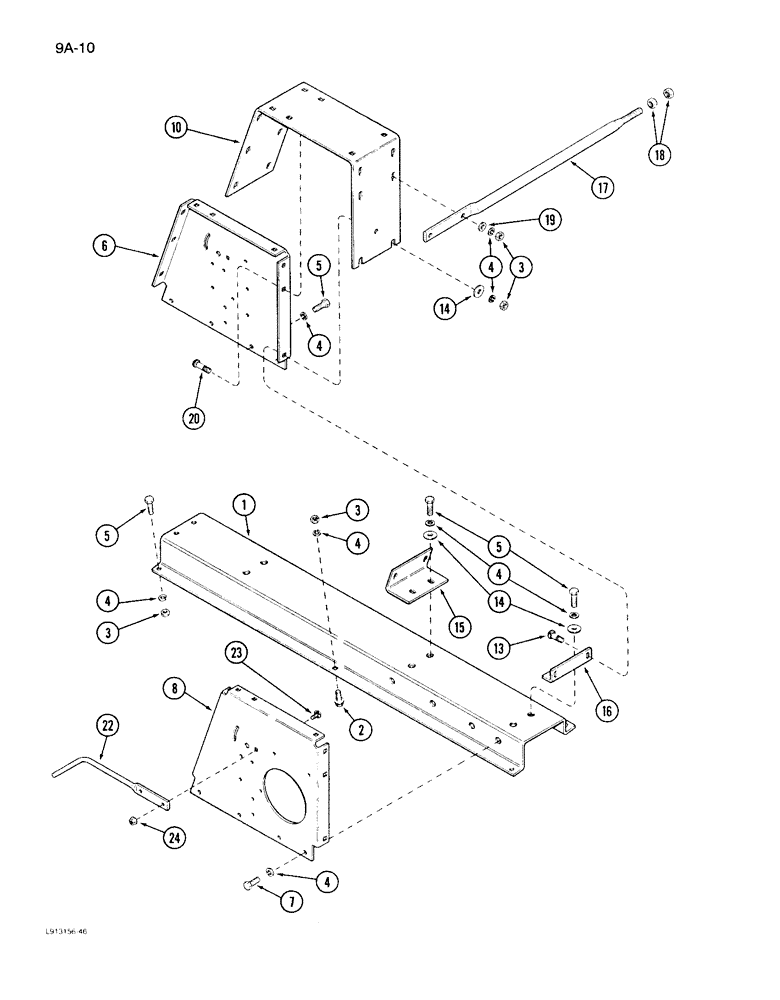 Схема запчастей Case IH 1640 - (9A-10) - SEPARATOR JACKSHAFT SUPPORT (13) - FEEDER