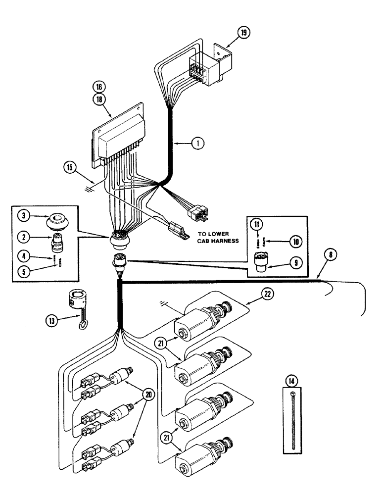 Схема запчастей Case IH 2096 - (4-072) - ELECTRIC SHIFT HARNESS (04) - ELECTRICAL SYSTEMS