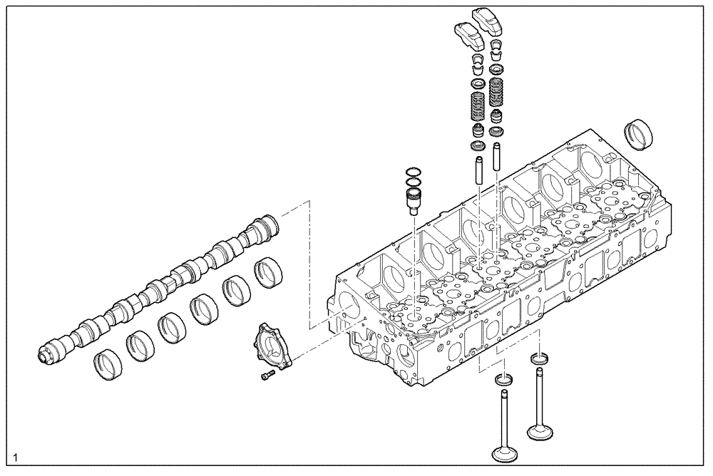 Схема запчастей Case IH F2CE9684A E009 - (0610.043) - CYLINDER HEAD with mobile elements 