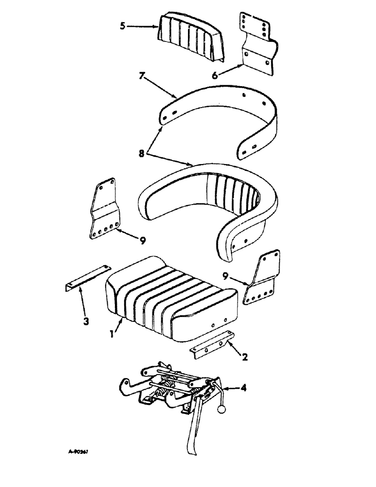 Схема запчастей Case IH 756 - (M-04) - SEATS AND MISCELLANEOUS, LOW NO-SAG SEAT (10) - OPERATORS PLATFORM