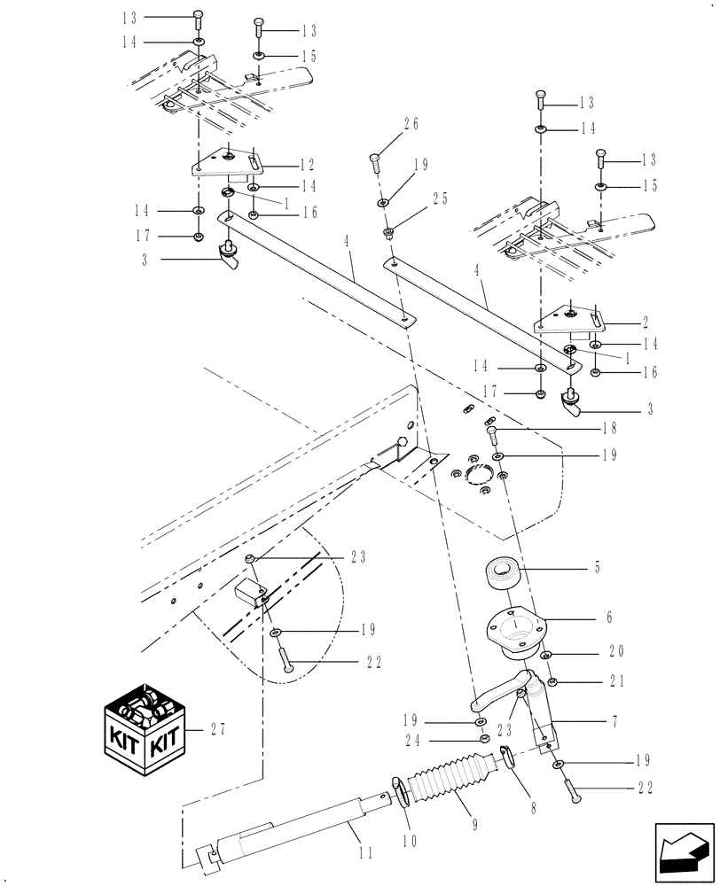 Схема запчастей Case IH 9010 - (74.118.04[02]) - REMOTE LOWER SIEVE ADJUSTMENT - 8010/9010 (74) - CLEANING