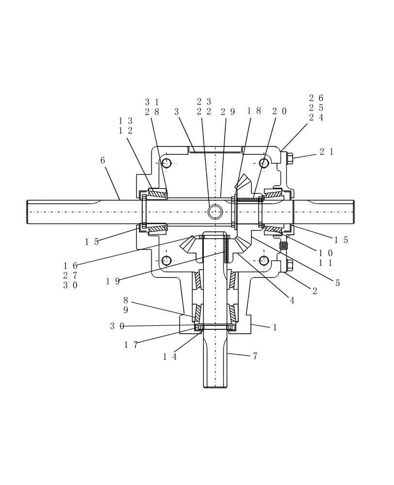 Схема запчастей Case IH 716B - (010) - GEARBOX, 1:1 RIGHT ANGLE, 72" 