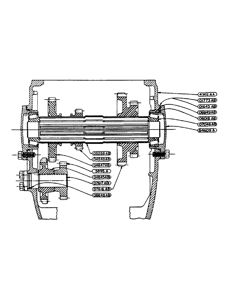 Схема запчастей Case IH DO-SERIES - (074) - SLIDING GEAR SHAFT ASSEMBLY, D, DC, DO, DV (06) - POWER TRAIN