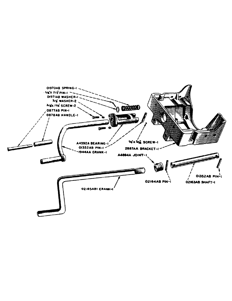 Схема запчастей Case IH DV-SERIES - (046) - STARTING CRANK AND RADIATOR BRACKET, D, DC-3, DC-4, DO, DV (02) - ENGINE