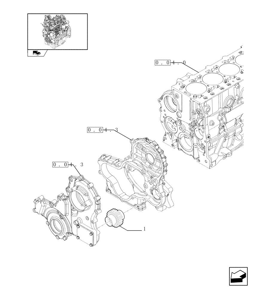 Схема запчастей Case IH FARMALL 65C - (0.35.0) - POWER TAKE OFF (01) - ENGINE