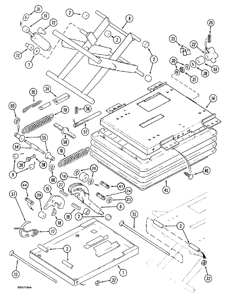 Схема запчастей Case IH 1666 - (9G-28) - MECHANICAL SUSPENSION SEAT, SUSPENSION (10) - CAB & AIR CONDITIONING