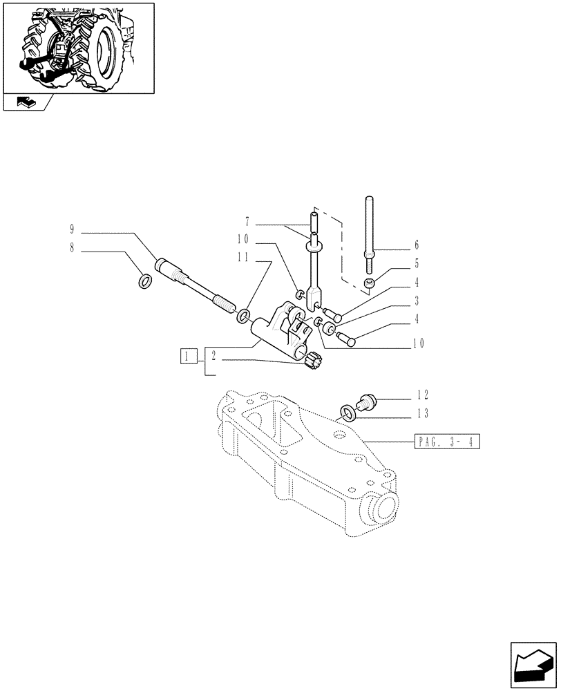 Схема запчастей Case IH FARMALL 105U - (1.89.6[05]) - IMPLEMENT CARRIER - LEVER (09) - IMPLEMENT LIFT