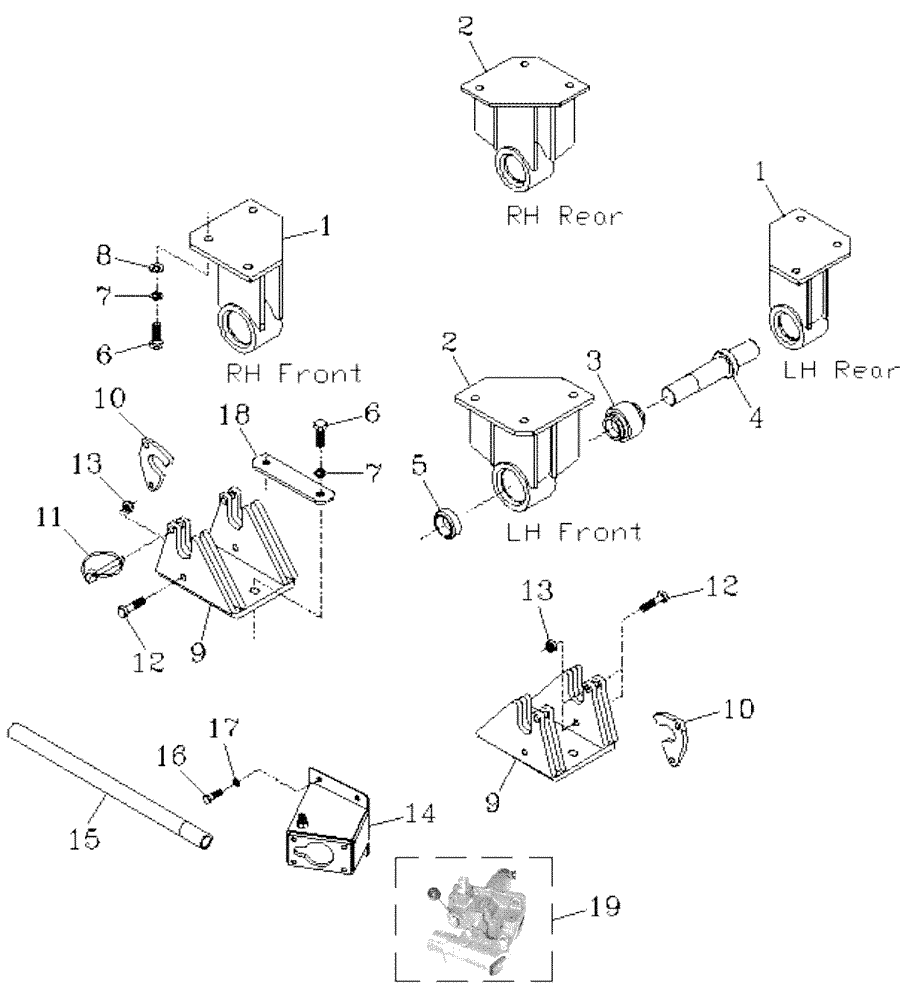 Схема запчастей Case IH 7700 - (A11[15]) - CABIN TILT and MOUNTS Mainframe & Functioning Components